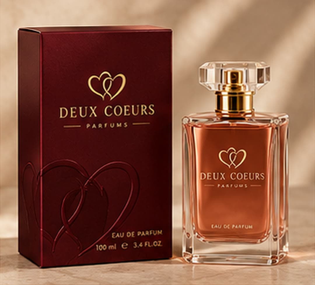 Coffret et flacon Deux Coeurs Parfums
